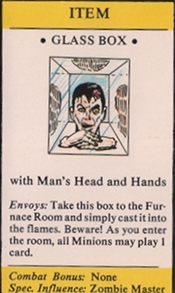 glass box with head and hands